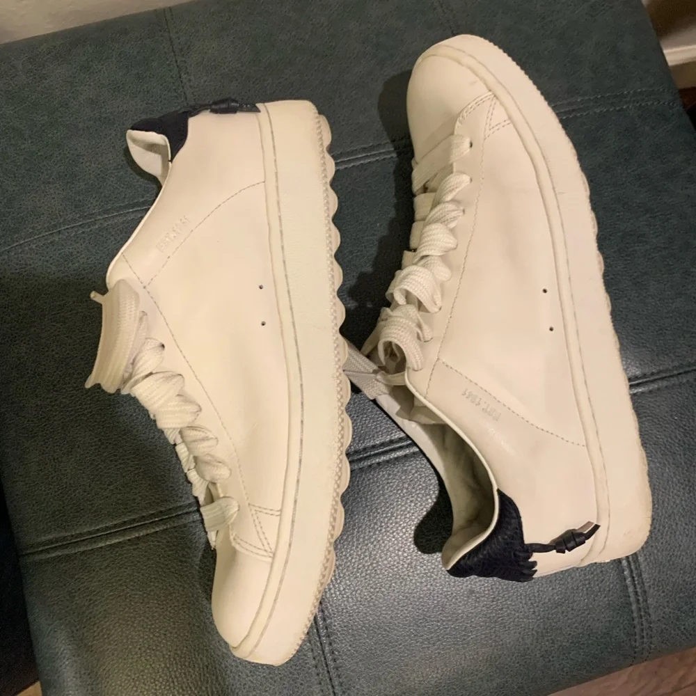 Coach White / Midnight navy Leather Sneakers - Picture 1 of 11